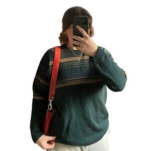 Vintage 90s County Seat Heritage Woods Dark Green Grandpa Sweater Medium Granola